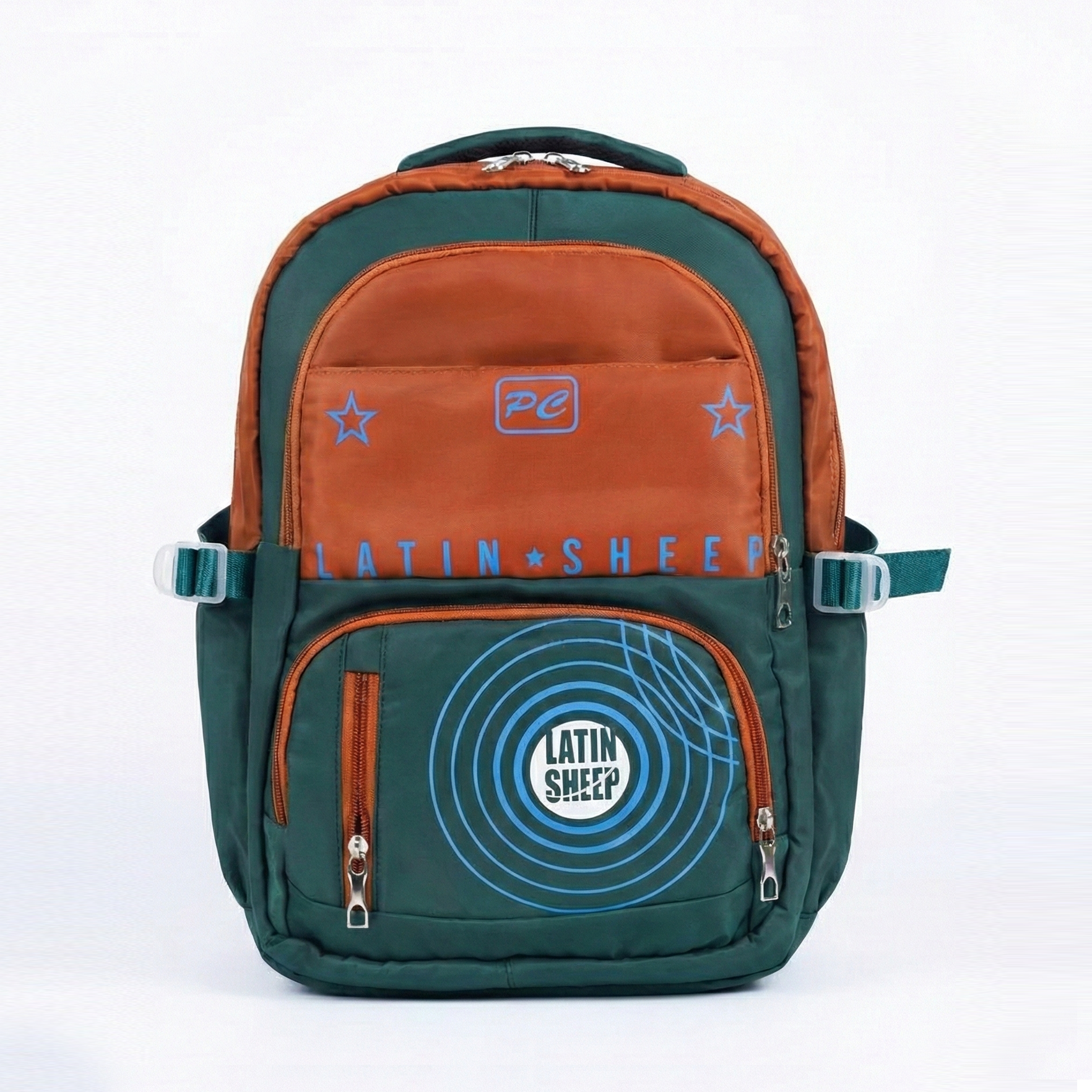 স্টাইলিশ ও আরামদায়ক অরিজিনাল চাইনিজ ওয়াটারপ্রুফ স্কুল ব্যাগ (Orange Green)